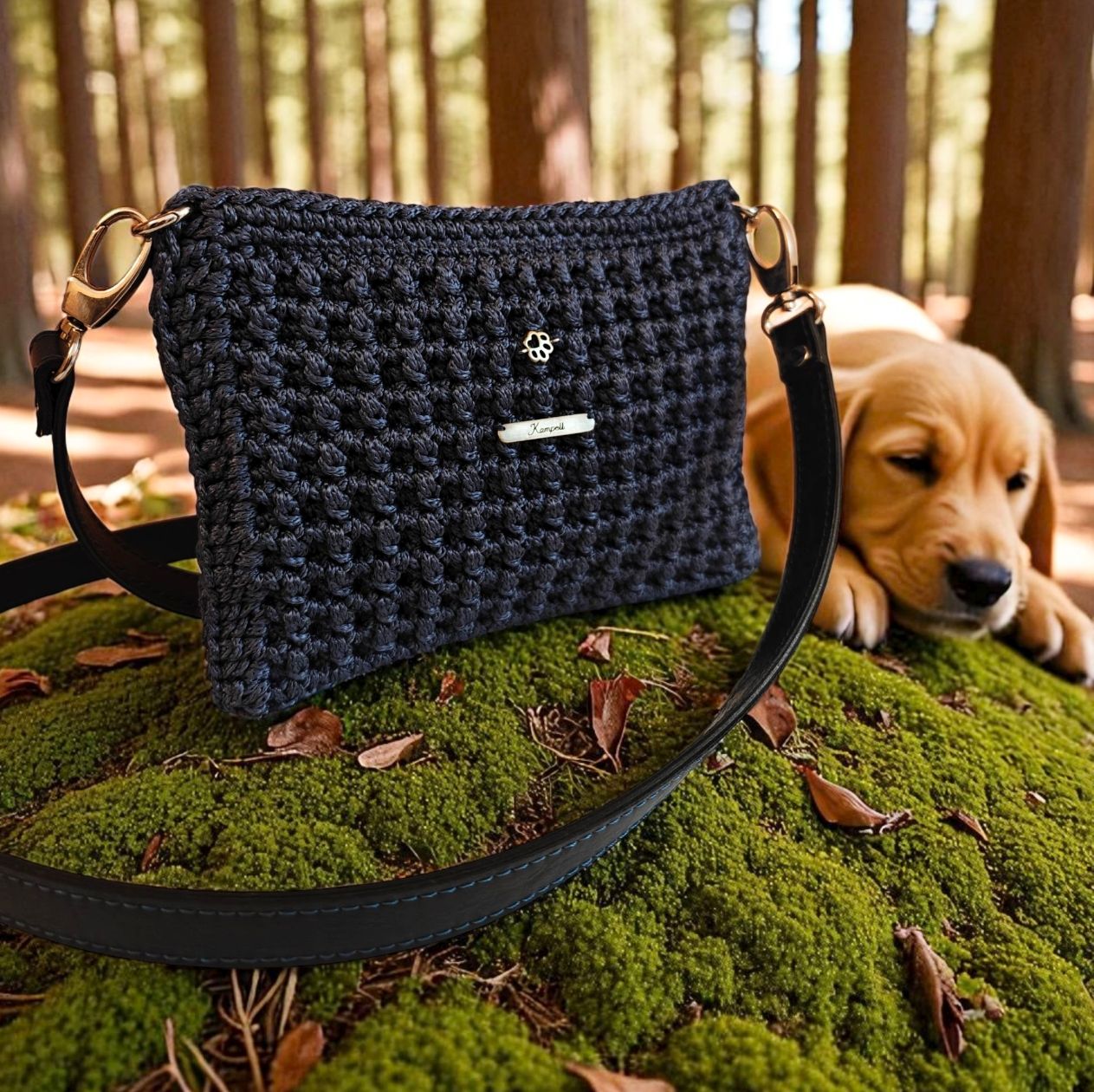 Τσαντάκι χιαστί μπλε ραφ