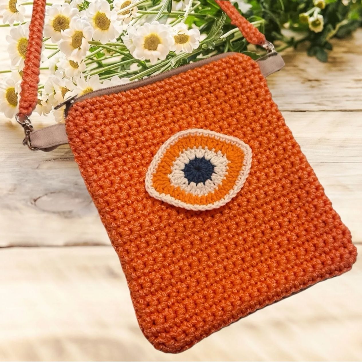 Custommade - Τσαντάκι χιαστί με μοτιφ ματι